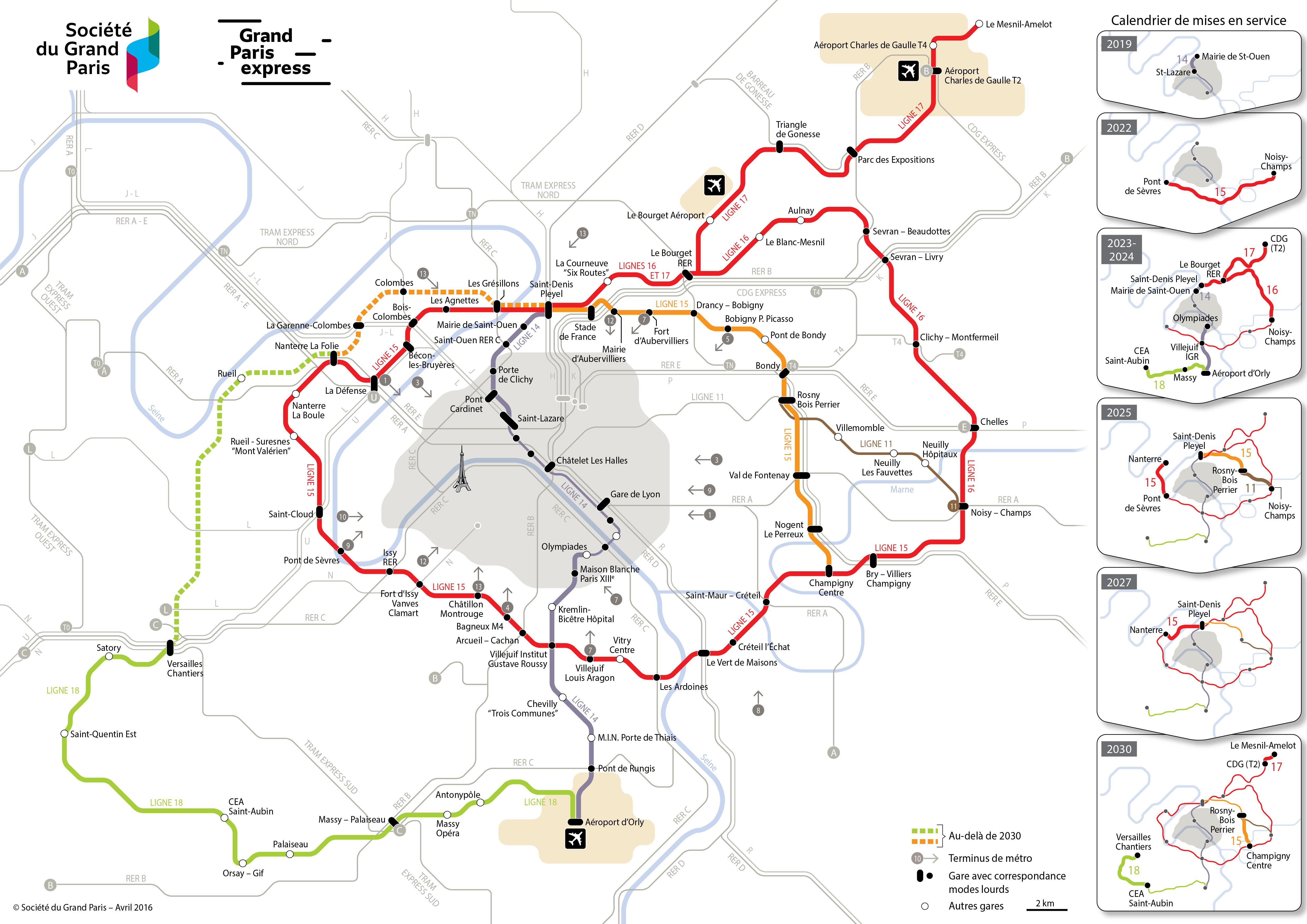 Carte du Grand Paris Express